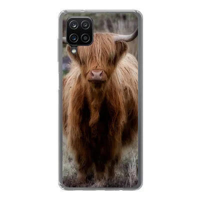 Produktbild von MuchoWow® Handyhülle Schutzhülle Hülle für Samsung Galaxy A12 Schottischer Hochländer - Moos - Gras Silikon Softcase Handy Hülle - Bild