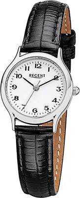 Produktbild von Regent Damenarmbanduhr F972 Edelstahl mit Leder