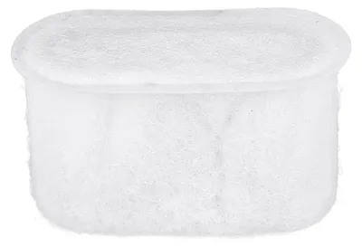 A white filter for a coffee machine.