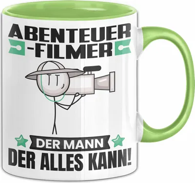 Produktbild von Abenteuerfilmer Tasse Geschenk für Abenteuerfilmer Der Mann Der Alles Kann Geschenkidee zum Geburtstag (Grün)
