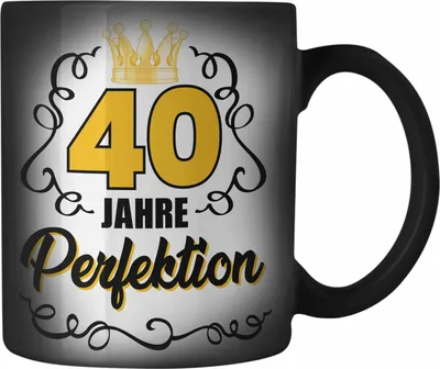 Produktbild von Trendation - 40. Geburtstag Frauen Farbwechsel Zauber-Tasse Geschenk Geschenkidee 40er Geburtstag Spruch Perfektion (Schwarz)