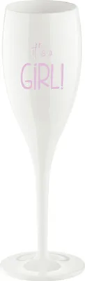 Obrázek produktu pro Koziol Cheers No. 1 It S A Girl sklenice na šampaňské, plast, Bavlna White, 100 ml, 4031525