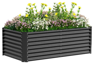 Obrázok produktu pre Vysoké kvetináče – kovové – obdĺžnikové – odolné voči poveternostným vplyvom – 180 x 90 x 60 cm