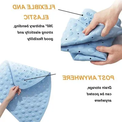 Obrázok produktu pre Protiskluzová sprchová rohož 54 x 54 cm, antibakteriálna