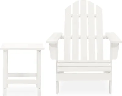 Image de vidaXL Chaise de jardin Adirondack avec table en bois massif de sapin blanc