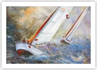 Produktbild von Poster - Poster ohne Rahmen - Segelboot Bild Regatta - 70x50 cm - Wand Bild - Wanddeko - Wandbilder - Kunstposter - Wandposter - Bilder - Kunstdruck - Wanddekoration - Wandbild - P2XAA70x50-4134