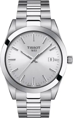 Produktbild von Tissot Gentleman 40 mm Schweizer Quarz-Uhr mit silbernem Zifferblatt