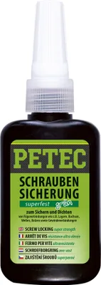 Produktbild von Petec Schraubensicherung superfest grün Schraubenkleber Flasche 50g