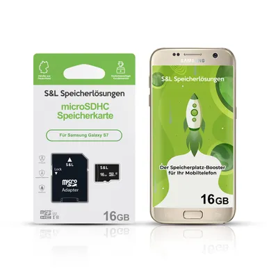 Produktbild von microSD Speicherkarte S&L für Samsung Galaxy S7 - Speicherkapazität: 16 GB