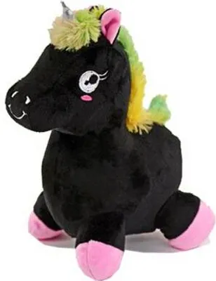 Produktbild von Kögler Plüsch Einhorn Sound Regenbogenschwanz Plüschtier schwarz 24 cm Neu