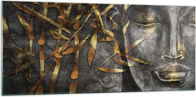 Produktbild von Bilder auf glas - Einteilig - Buddha Gold Bodhisattva - 120x50cm - Glasbilder - Wandbilder - Bilder - zum Aufhängen bereit - Wanddekoration aus Glas - Glas Bilder - Wandbild auf Glas - GAB120x50-4442