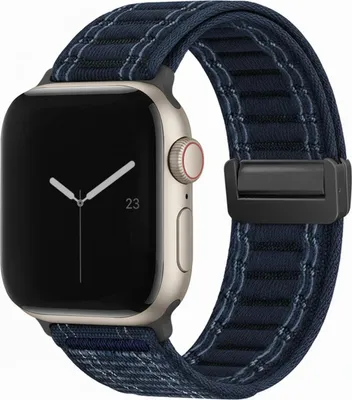 Produktbild von Smartwatch Armband für Apple Watch Series 4 40mm Nylon Textil Band Ersatzband Wechselband Magnetverschluss flexibel atmungsaktiv Blau Dunkelblau