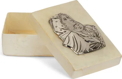 Produktbild von Rosenkranz Dose echt Perlmutter Madonna Silber Schatzkiste 7,5 x 5 x 2,3cm 2525