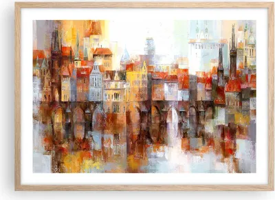 Produktbild von Gerahmtes Poster - Rahmen in heller Eiche - Stadt Mietshaus - 70x50 cm - Wand Bild - Wanddeko - Wandbilder - Kunstposter - Wandposter - Bilderrahmen - Bilder - Kunstdruck - Wandbild - P2NAA70x50-3476