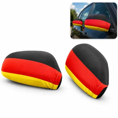 Produktbild von 2 Stück Auto Spiegelkappen Deutschland Flagge, Elastische Außenspiegel Bezüge für Auto, Fan Artikel für EM WM Fußball