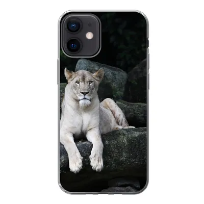 Produktbild von MuchoWow® Handyhülle Schutzhülle Hülle für iPhone 12 Löwe - Wilde Tiere - Porträt Silikon Softcase Handy Hülle - Schutzhülle