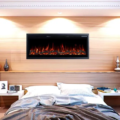 Produktbild von GF Core Elektrokamin 'Core 90' | LED Wandkamin in schwarz mit Heizung (1800 W) | HxBxT: 35x91x12cm