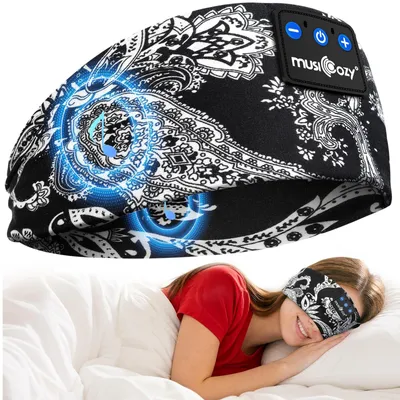 Produktbild von Schlafkopfhörer Bluetooth Atmungsaktiv für Seitenschläfer Verbesserte Schlafkopfhörer Bluetooth Boho schwarz