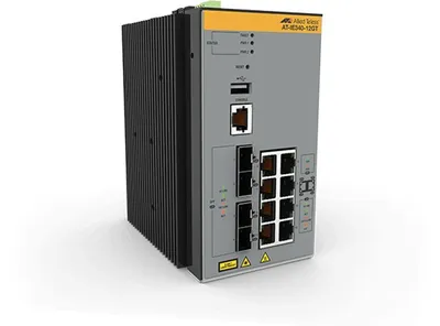 Zdjęcie produktu dla Allied Telesis AT-IE340-12GT-80, Zarządzany, L3, Gigabit Ethernet (10/100/1000), Pełny dupleks, Montaż naścienny / rzutowanie na sufit