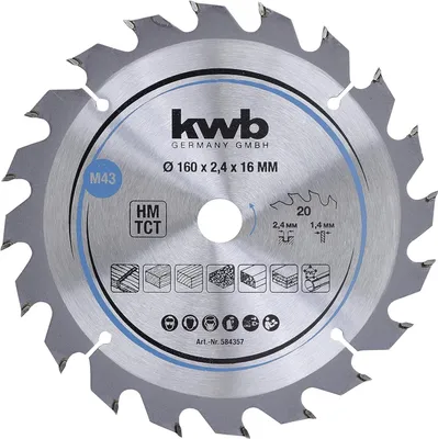 Zdjęcie produktu dla kwb 584357 Tarcza pilarska z węglików spiekanych 160 x 16 mm 1 szt