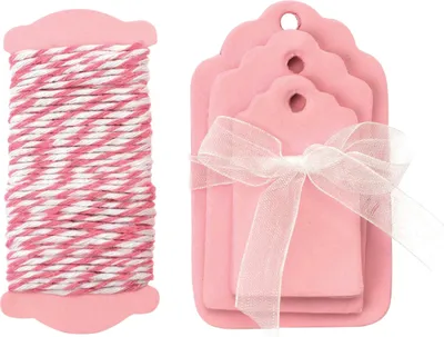 Produktbild von Glorex Papier-Etiketten rosa 5-8 x 3,5-5 cm, 15 Stück