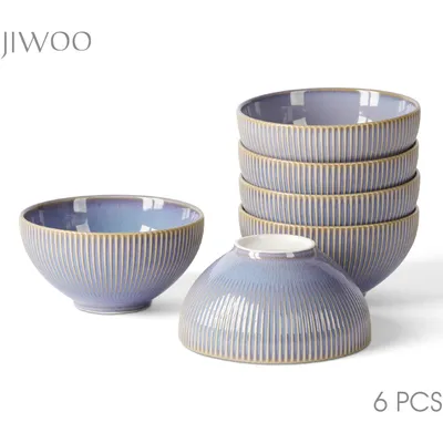 Produktbild von Schale set 6er Ø11,7cm Keramik Schalen Müslischale Frühstücksschale Snackschale Bowl für 6 Personen Mikrowellen- und Spülmaschinengest