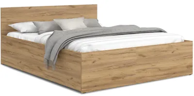 Produktbild von FurnitureByJDM Bett 140 x 200 cm mit Stauraum – Doppelbett mit Bettkasten Eiche Craft