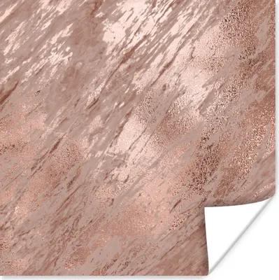 Produktbild von MuchoWow® Poster Marmor - Rosa - Gold 75x75 cm - Wand Dekoration