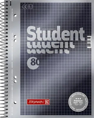 Produktbild von 1x BRUNNEN Collegeblock Student Premium A5 kariert