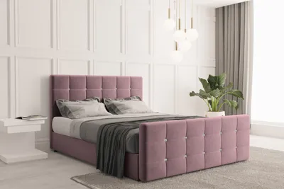 Produktbild von Kaiser Möbel Boxspringbett mit bettkasten und matratze 200 cm x 200 cm, Schlafzimmerbett ROMA Rosa + topper H3