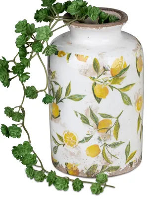 Produktbild von Deko Vase VINTAGE ZITRONEN weiß gelb H. 21cm Keramik Formano Garten S25