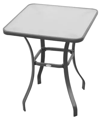 Obrázek produktu pro Outsunny Zahradní stůl Skleněný stůl Bistro stůl Balkonové tvrzené sklo + kov 68,5 x 68,5 cm černý 84B-035
