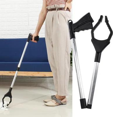 Zdjęcie produktu dla 2x długie szczypce do chwytania odpadów | pomoc w chwytaniu [79,5cm] - składane szczypce do odpadów wykonane ze stopu aluminium dla seniorów | praktyczny zbieracz odpadów | chwytak ręczny - zbieracz odpadów | ramię chwytające | solidne szczypce do zbierania odpadów