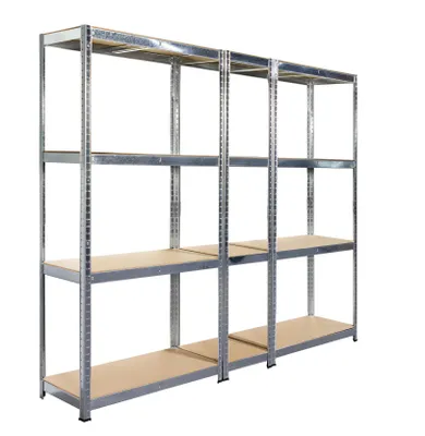 Produktbild von SCHULTE Regalwelt Flex Stecksystem-Schwerlastregal ca. 180 x 220 (90/40/90) x 40 cm (HxBxT) 12 Ebenen, 90 Kg Tragkraft pro Boden, verzinkt