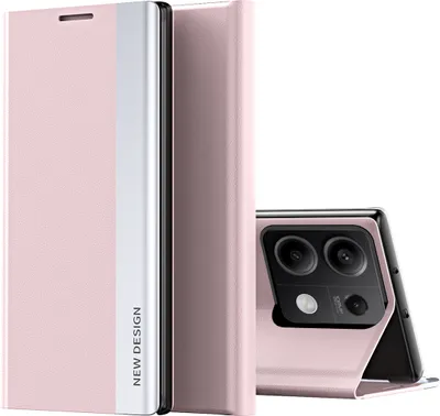 Produktbild von Hülle für Xiaomi Redmi Note 13 5G Leder PolyurethanKlapphülle Schutzhülle mit Standfunktion Pink