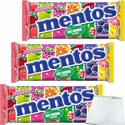 Produktbild von Mentos Rainbow 3er Pack (9x38g Packung) + usy Block