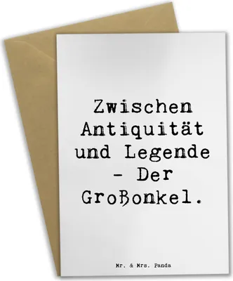 Produktbild von Mr. & Mrs. Panda babykarte Spruch Großonkel Legenden - Weiß - Geschenk, Familientradition, einladungskarten, weihnachtskarten, Erzählungen, Dankeschön, Geburtstage, Onkel