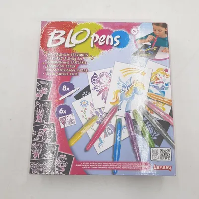 Produktbild von Blopens Kreativset Pustestifte Schablonen Kinder Feen Einhörner Meerjungfrauen