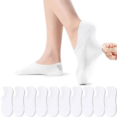 Productafbeelding van PAUNEW 10 paar sneakersokken voor dames en heren, onzichtbare sokken met siliconen antislip
