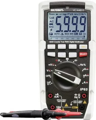 Image de VOLTCRAFT VC-440 E Multimètre portatif numérique Protection contre les jets d'eau (IP65) CAT III 1000 V, CAT IV 600 V Affichage (Counts) : 6000 (VC-440 E)
