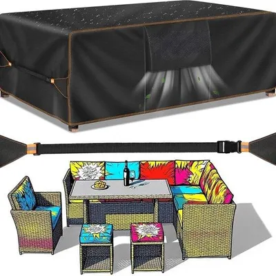 Produktbild von Famanu Schutzhülle für Gartenmöbel, 200 x 160 cm, wasserdicht, Oxford-Gewebe, winterfest
