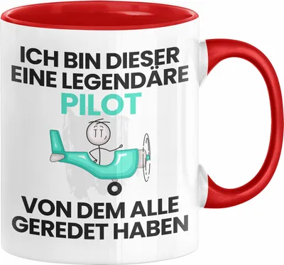 Produktbild von Pilot Geschenk Tasse Lustige Geschenkidee Geburtstag für Pilot Ich Bin Dieser Legendäre Pilot Von Dem Alle Geredet Haben Kaffee-Becher (Rot)
