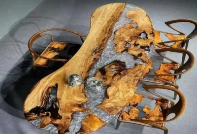 Produktbild von Transparenter Epoxid-Tisch  Esszimmermöbel Esstisch