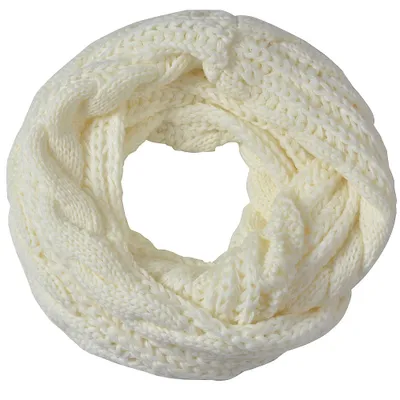 Produktbild von Zopfmuster Stricken Loopschal Weiss