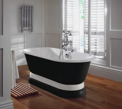 Immagine prodotto di Casa Padrino vasca in stile liberty nero/bianco 170 x 78 x h. 58,5 cm - Vasca da bagno autoportante - Arredo bagno