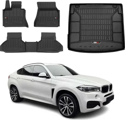 Immagine prodotto di Set di tappetini e fodere per il bagagliaio OMAC per BMW X6 F16 2014-2019 in gomma nera 4x