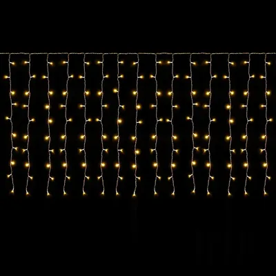Productafbeelding van LED-lichtgordijn voor het balkon - 3 m x 1 m - 150 leds - Binnen en buiten - Kerstverlichting - Warmwit