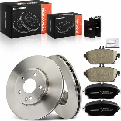 Produktbild von Frankberg 2x Bremsscheiben 4x Bremsbeläge Vorderachse für Mercedes-Benz W176 W242 W246 C117 X117 X156