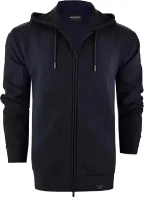 Immagine prodotto di Felpa uomo EMPORIO ARMANI maglia giacca aperta con cappuccio tessuto logato articolo EM000653 AF15006, EUR L - CN 175/96A - BR G - MX G, Cotone 59%,Poliestere 40%,Spandex 1%