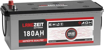Produktbild von Langzeit AGM Batterie 180AH 12V Solarbatterie Akku Boot Wohnmobil Batterie